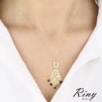 Collier khmissa perle pour femme avec pendentif