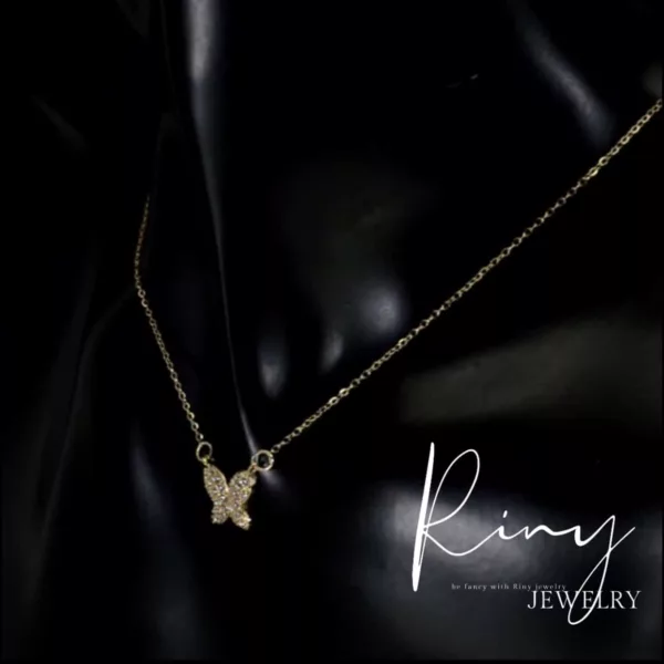 Collier papillon blanc – Image 2