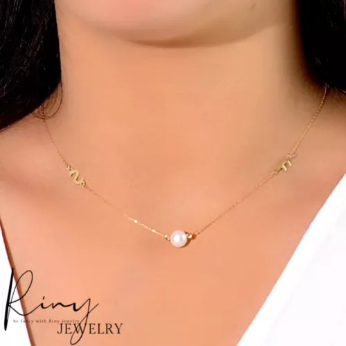 Collier Perle Blanche Lettres