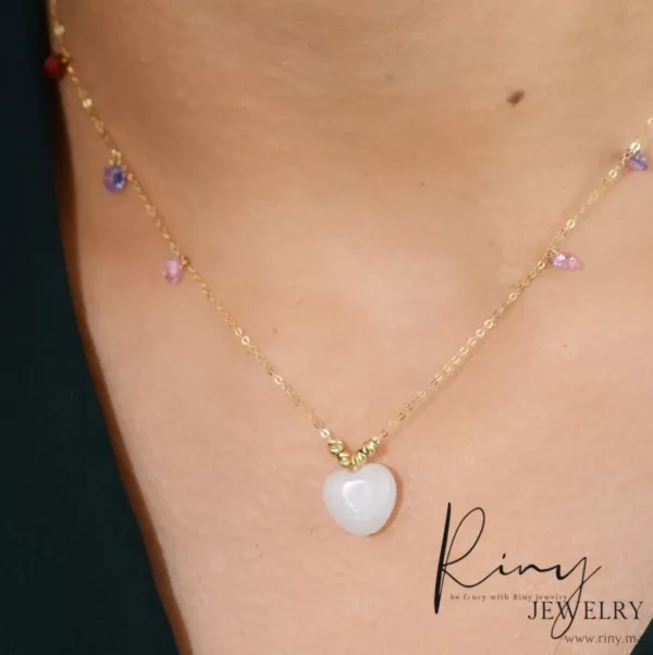 Collier coeur blanc – Image 3