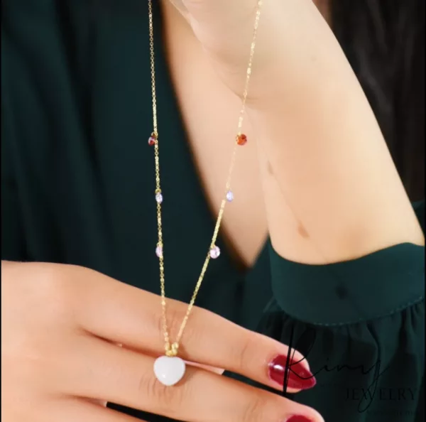 Collier coeur blanc – Image 2