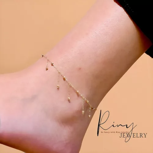 Khoulkhal "Gouttes de Soleil" en Or 18k - Bracelet de Cheville Féerique